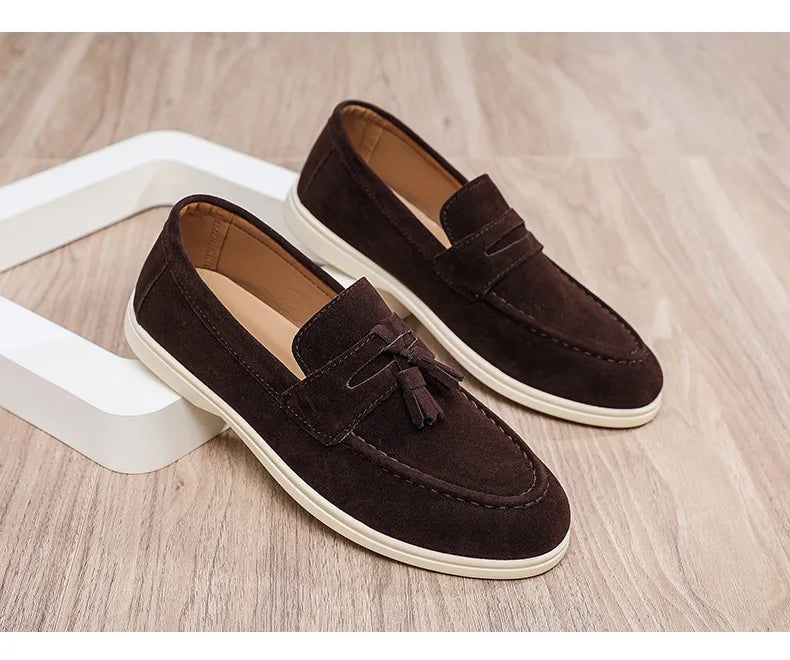 Fashion Men's Casual Shoes British Classic Tassel Loafers Moccasins Lazy Outdoor Flat Shoes‌。 - Sun Studio