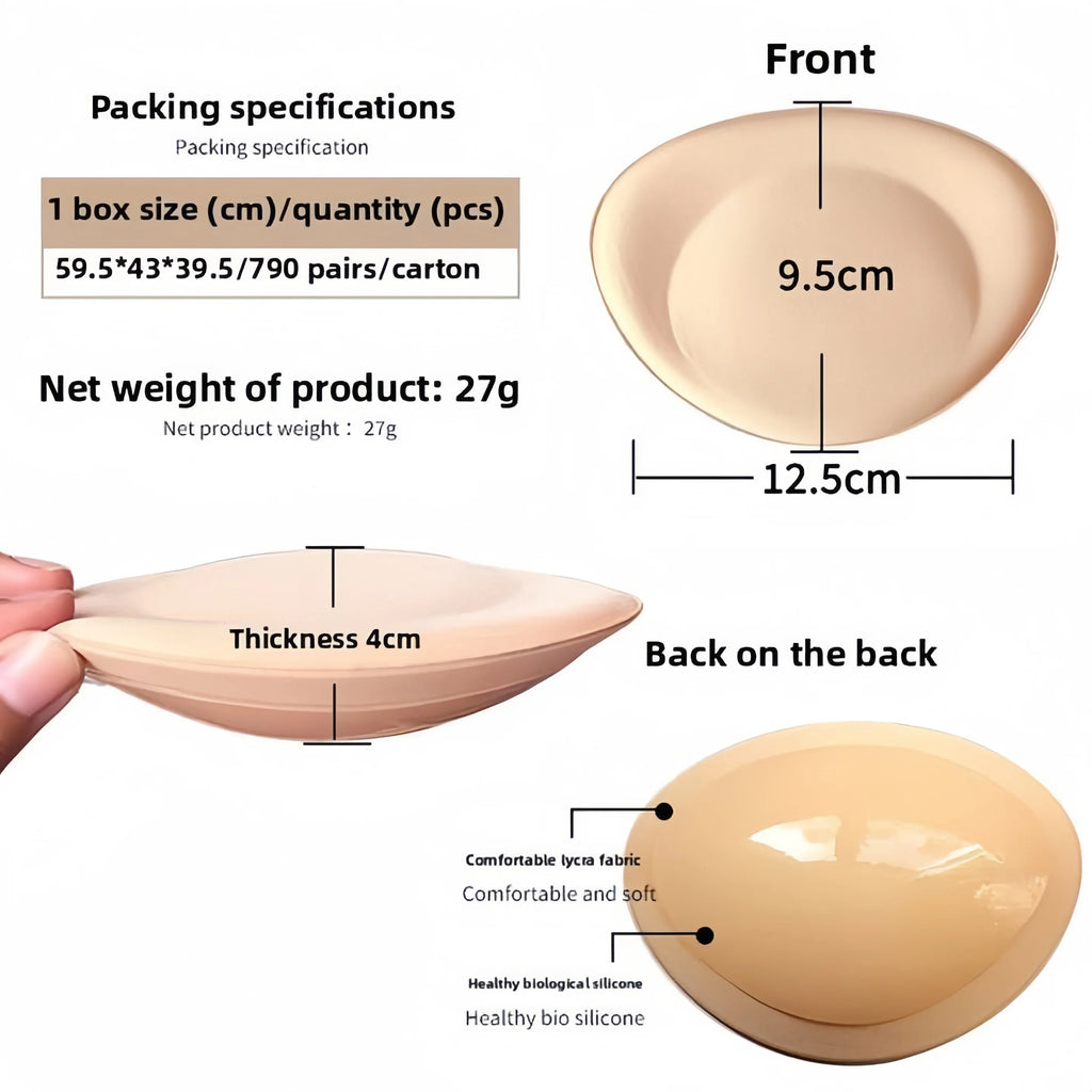 Bikini swimsuit chest pad insert, transparent, invisible, thick, cute silicone chest pad, waterproof, sweat proof - Sun Studio