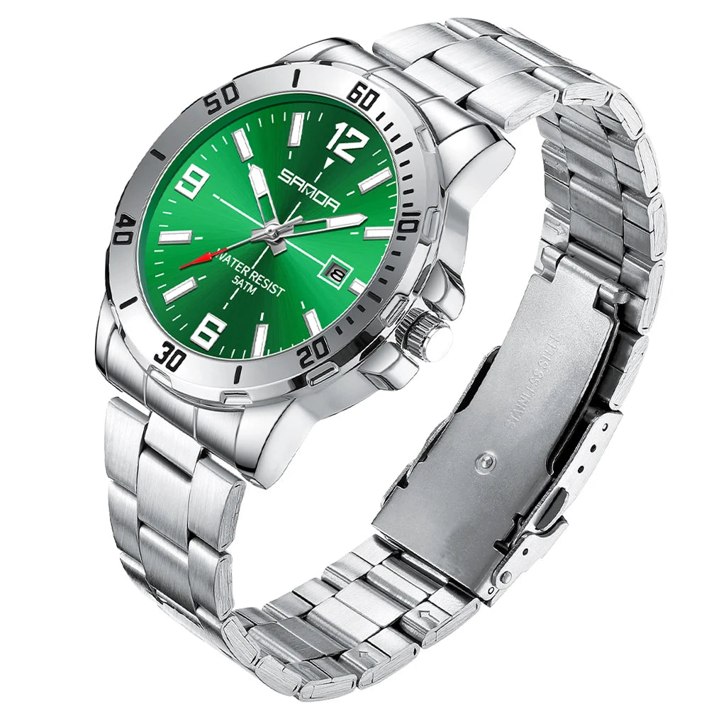 Fashion Casual Mens Business Watch Waterproof Luxury Stainless Steel Strap Men Wristwatch Calendar analog Quartz Watches For Man - Sun Studio