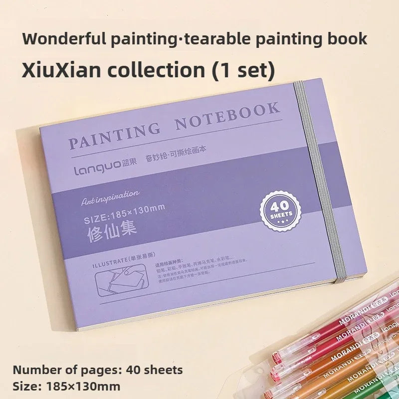 LANGUO Portable 300G Thick Cotton Watercolor Tearable Book Coated Paper Medium Rough Texture Album Sketchbooks School Stationery