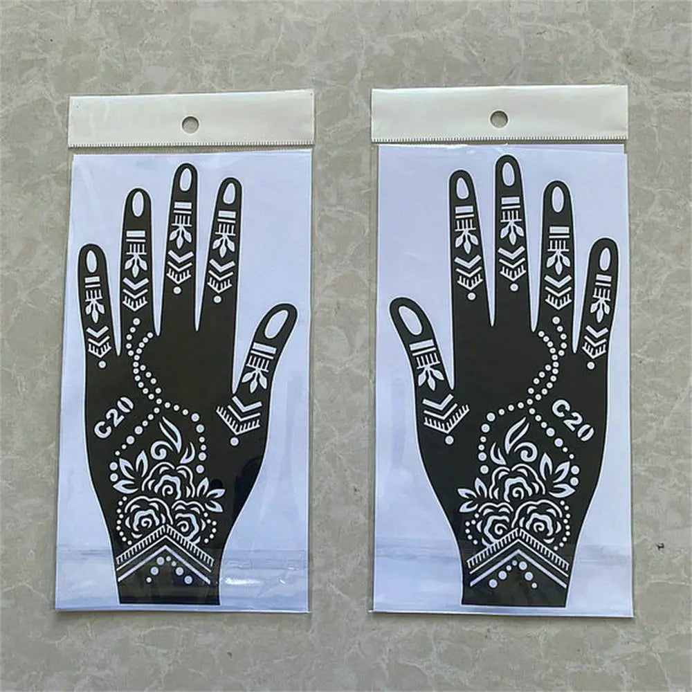 NEW Black Lace Transfer henna Hand Arm Tattoo Henna Stickers Art Temporary Tattoo DIY Painting Body Art Template Tattoo Stencils - Sun Studio