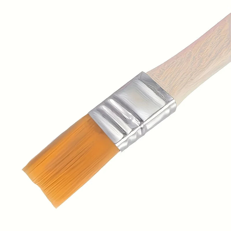 50pcs Nylon Paint Brushes with Wooden Handles, 5-Inch, Yellow Bristles, Ideal for Wall, Door, Cabinet, Furniture, Fence Painting - Sun Studio