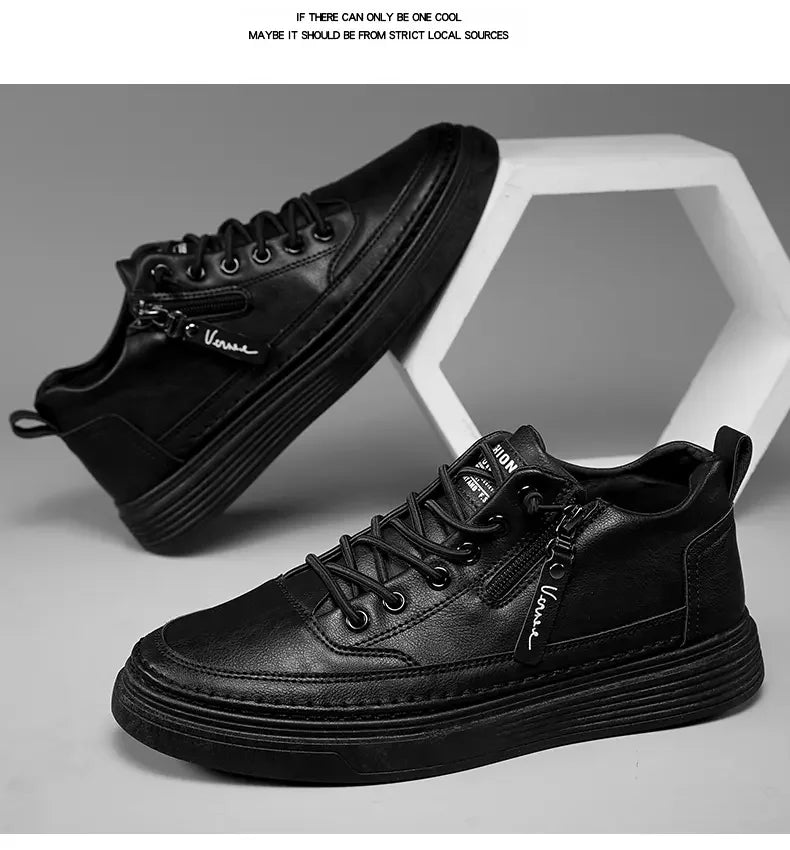 Sports Shoes Men's High-top Casual Shoes Platform Footboard Shoes Spring and Autumn Comfortable Fabrics Luxury Designer Shoes