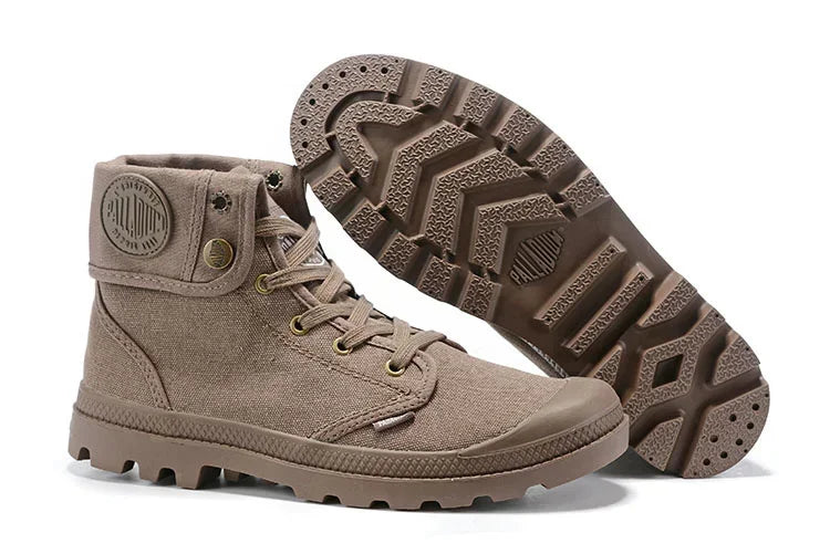 PALLADIUM Pallabrouse Dark Brown Sneakers Men/Women High-top Army Leisure Ankle boots Canvas Casual Shoes Anti-Slip Shoes 36-45 - Sun Studio