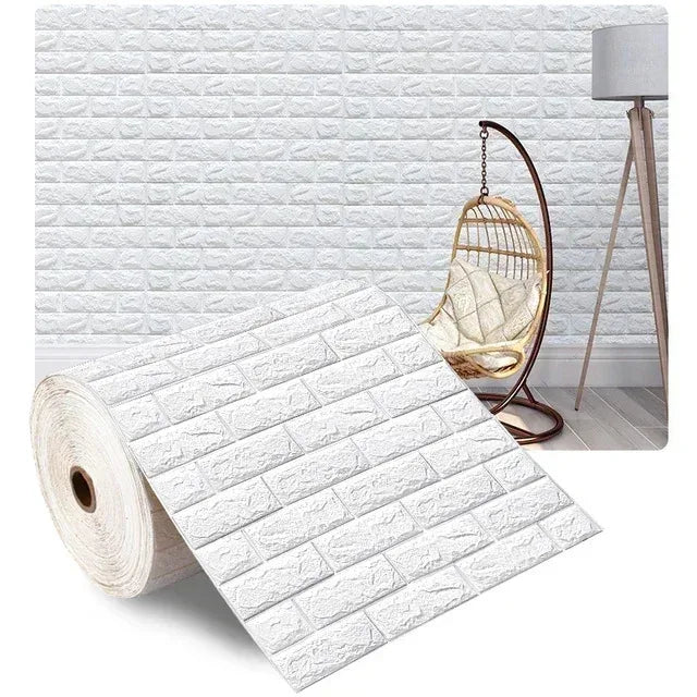 3D Self-Adhesive Wallpaper 70cm*1/5/10m Continuous Waterproof Brick Wall Stickers Living Room Bedroom Children's Room Home Decor - Sun Studio
