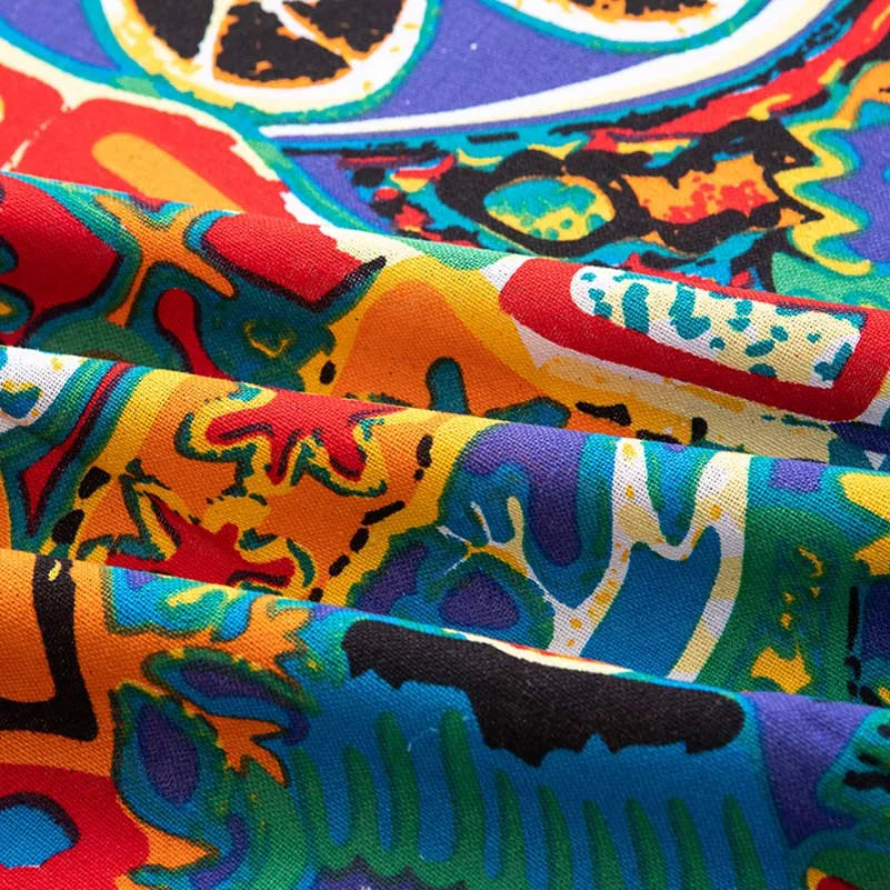 Bohemian Fabric Ethnic Vintage Retro Boho Printed Cotton Linen Home Decor Upholstery Textile