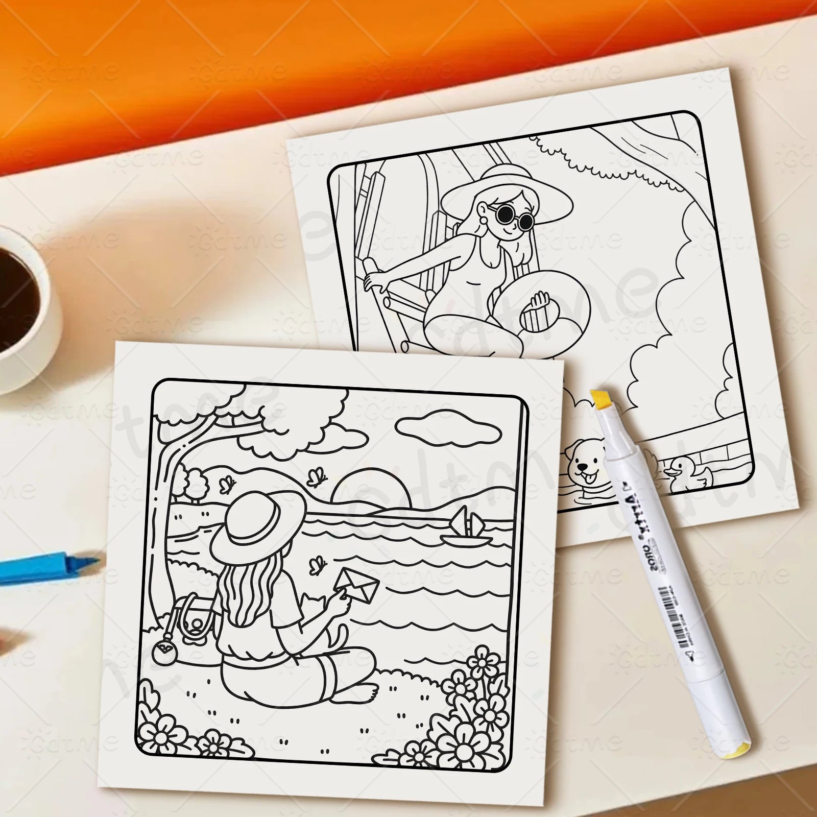 COZY CIRL VIBES Coloring Book for Adults Featuring Cute Cozy Daily Activities for Relaxation (Cozy Spaces Coloring) - Sun Studio