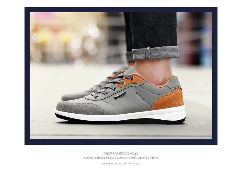 YRZL Men Shoes Spring Autumn Waterproof Walking Sneakers Leisure Male Leather Sports Shoes Non-Slip Footwear Tennis for Men - Sun Studio