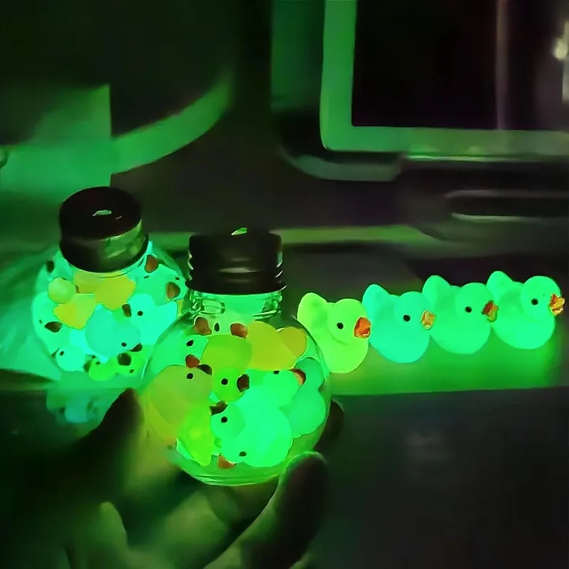 Luminous Duckling Cute Animal Ornament diy Car Ornament Bedroom Decoration Accessories Micro Landscape Ornament 100Pcs - Sun Studio