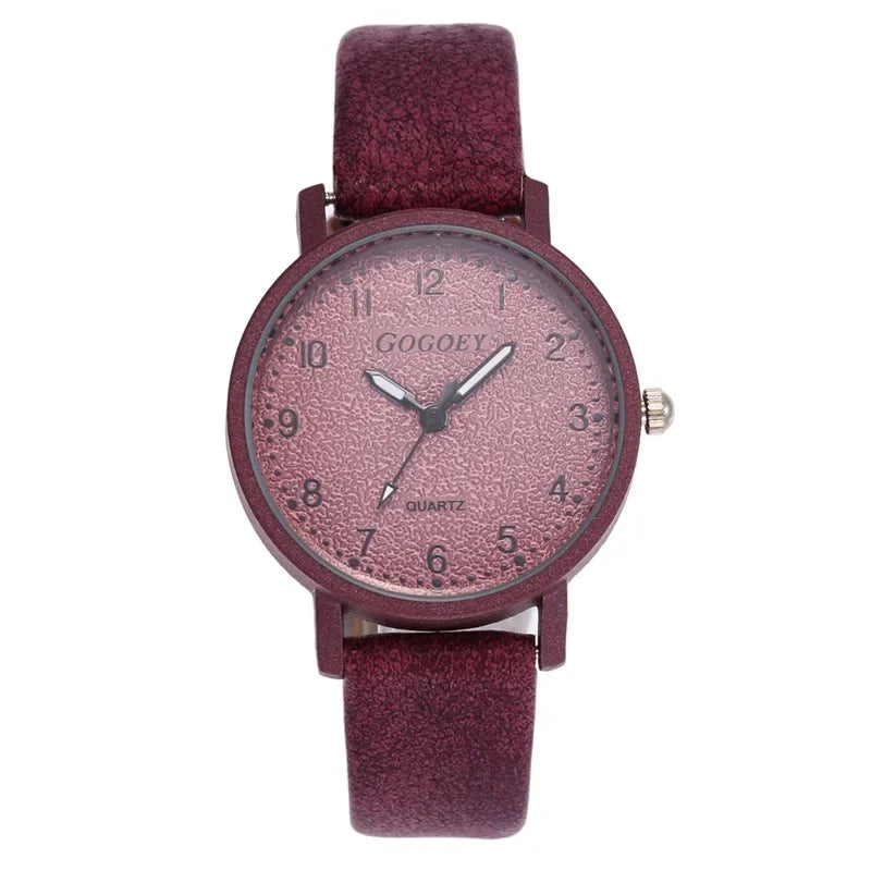 Women Watches Simple Casual Arabic Numbers Leather Analog Quartz Watches for Woman Fashion Ladies Clock Gift montres femmes - Sun Studio
