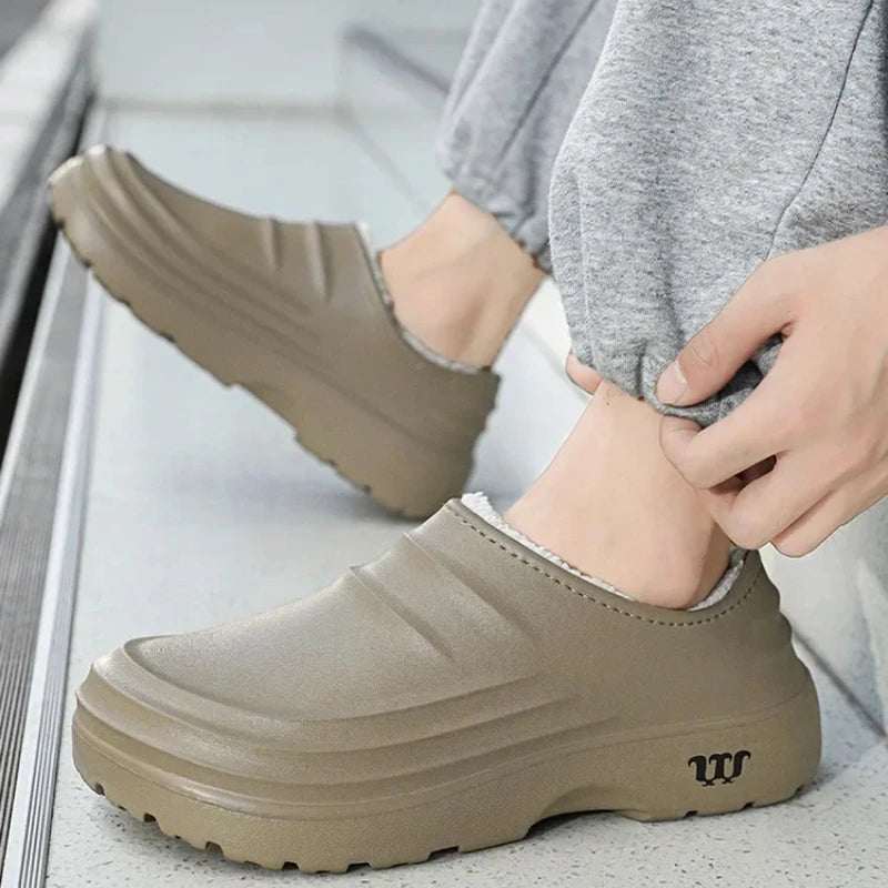 Waterproof Cotton Chef Shoes For Men Anti-Slip Work Footwear Warm Comfortable Kitchen Specialized Shoes With EVA Outsole - Sun Studio