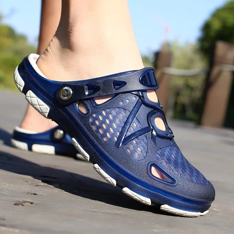 Fashion Slippers Casual Sandals Breathable Non-slip Comfortable Beach Shoes High Quality Home Slippers Outdoor Walking Male Shoe - Sun Studio