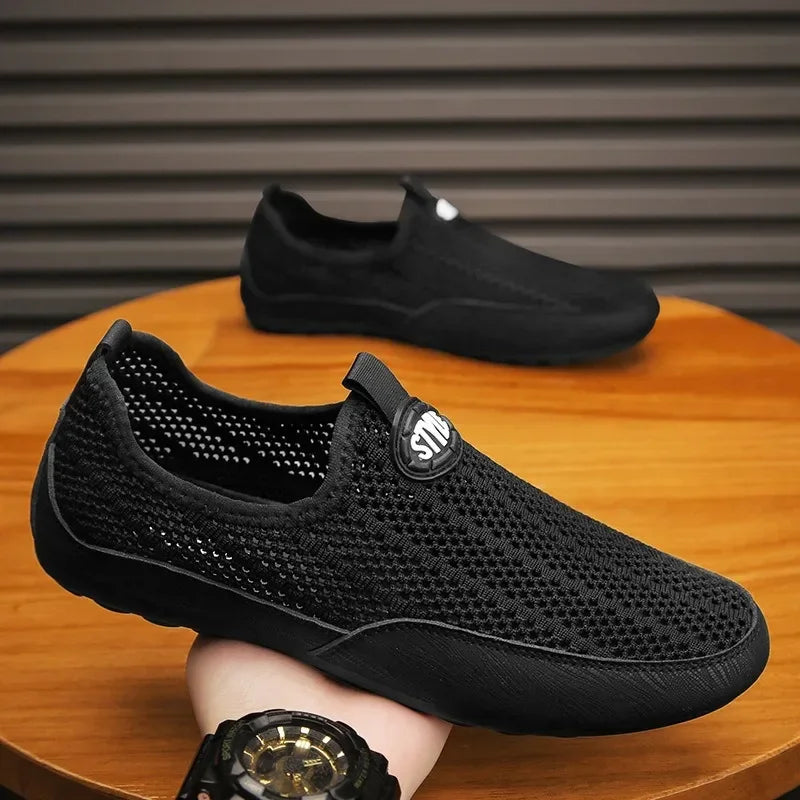Summer Fashion Men Sneakers  All-match Casual Shoes Outdoor Breathable Loafers Mesh Surface Soft Bottom Casual Loafers 2025 - Sun Studio