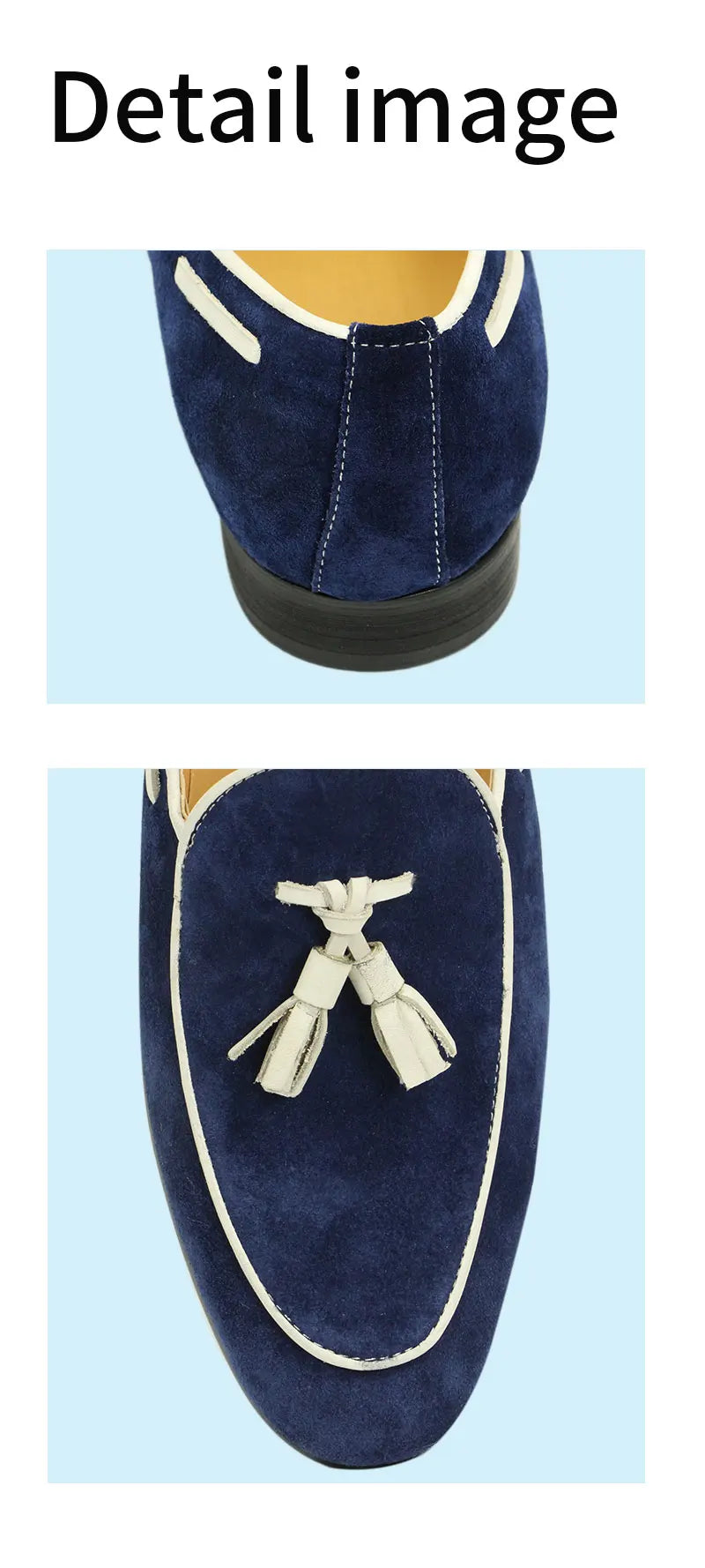 Penny Blue Loafer Men Shoes Fashion Tassel One-step Summer Casual Daily Office Shoes for Men Cow Suede High quality Customized - Sun Studio
