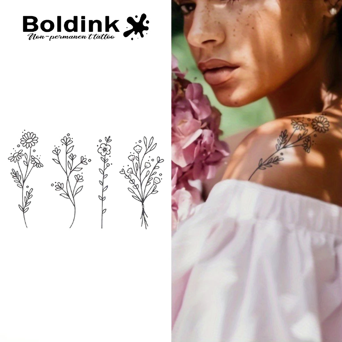 FlowersSemi-Permanent Tattoos,Realistic Long-Lasting Fake Tattoos,New Technology Waterproof Temporary Tattoo. - Sun Studio