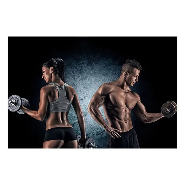 Fitness Motivation Canvas Art  Sexy Bodybuilding Girl Poster Gym Weightlifting Wall Decor for Living Room Bedroom Home Gym Fitne - Sun Studio