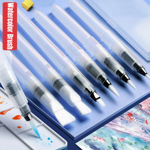 3/7pcs Watercolor Brush Set Soft Water Coloring Pen Paint Brushes For Beginner Art Drawing  Painting - Sun Studio