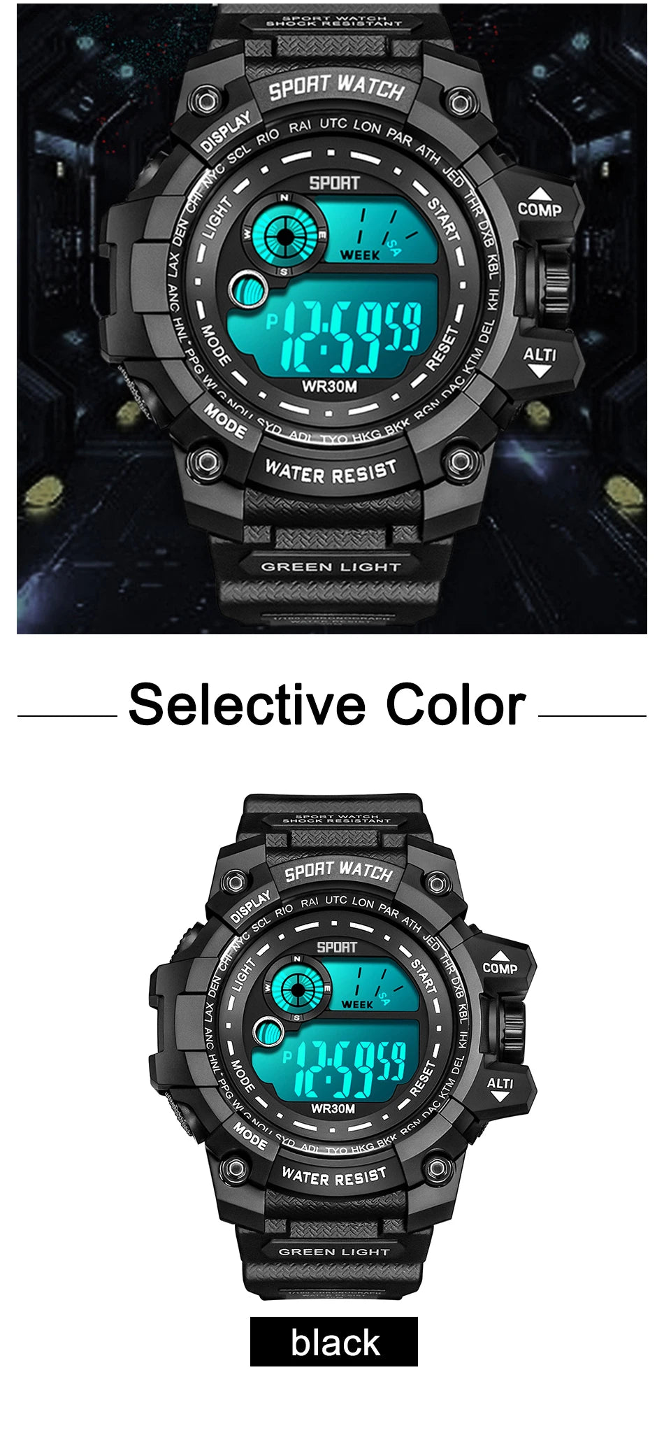 New Men LED Digital Watches Luminous Fashion Sport Waterproof Watches For Man Date Army Military Clock Relogio Masculino - Sun Studio