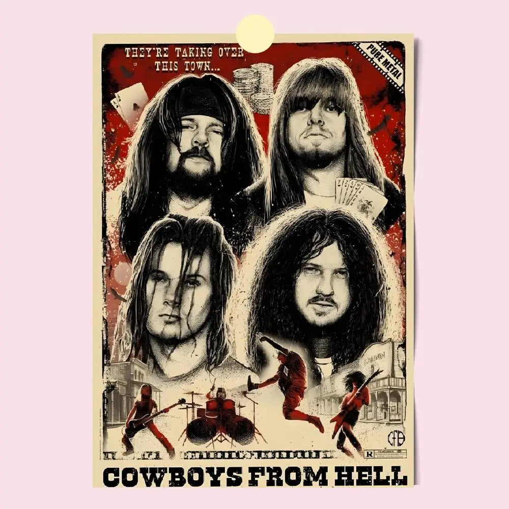 Vintage Pantera Concert Music Poster HD Anime Hot Theme Singer/OST/Movie-Waterproof Self-Stick Home Decor - Sun Studio