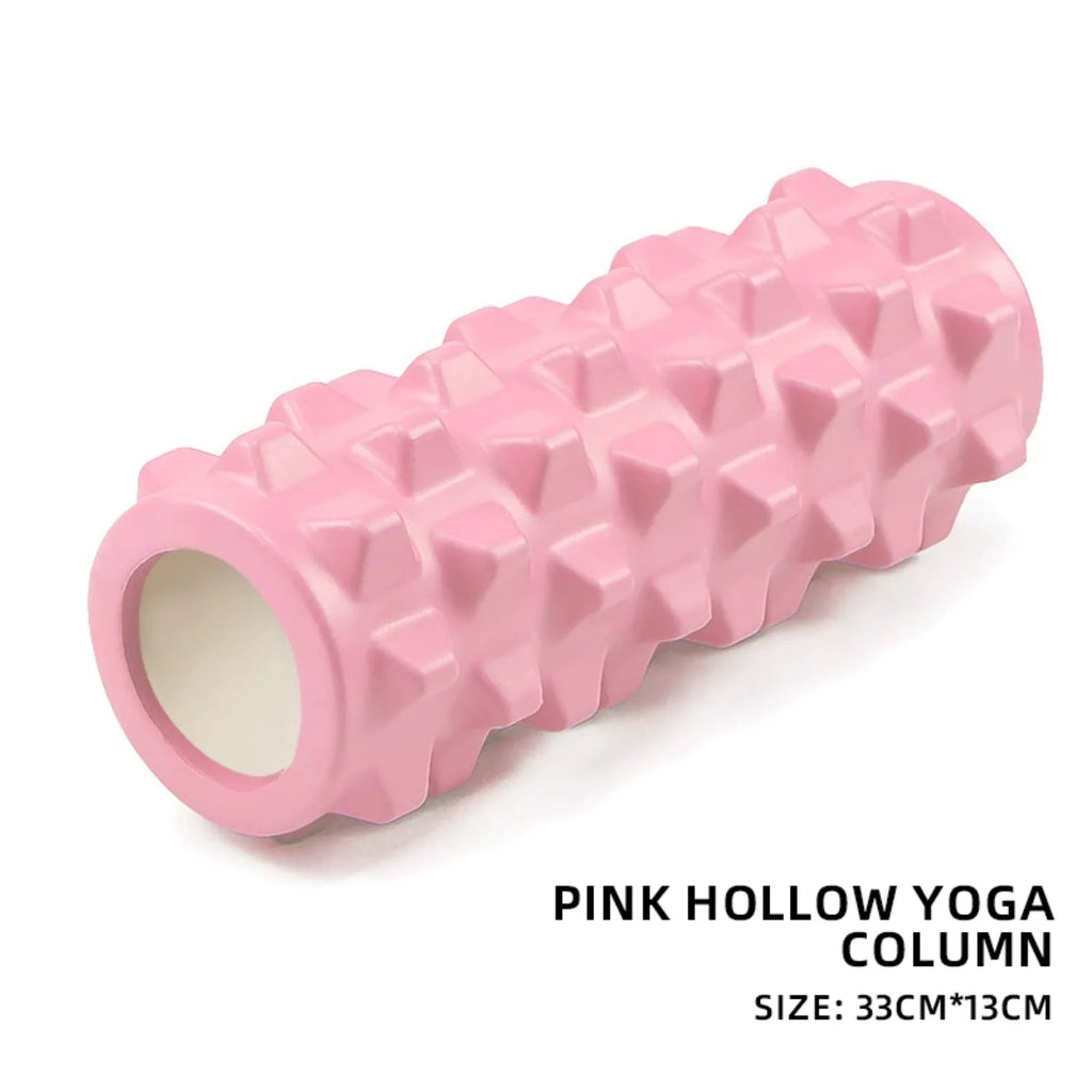 1 Pack – Hollow, Textured, Solid Color Massage and Yoga Roller / Portable Yoga Roller for Slimming Legs - Sun Studio