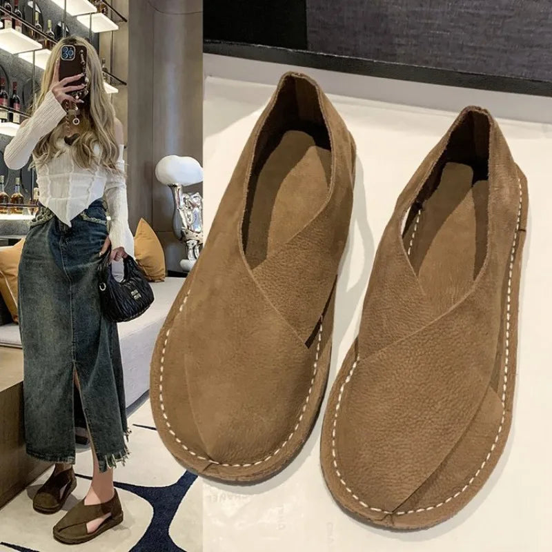 Summer Shoes Women 2026 New Casual Flats Closed Toe Sandals Retro Slip-on Summer Loafers Non-Slip Comfortable Sandal Footwear - Sun Studio