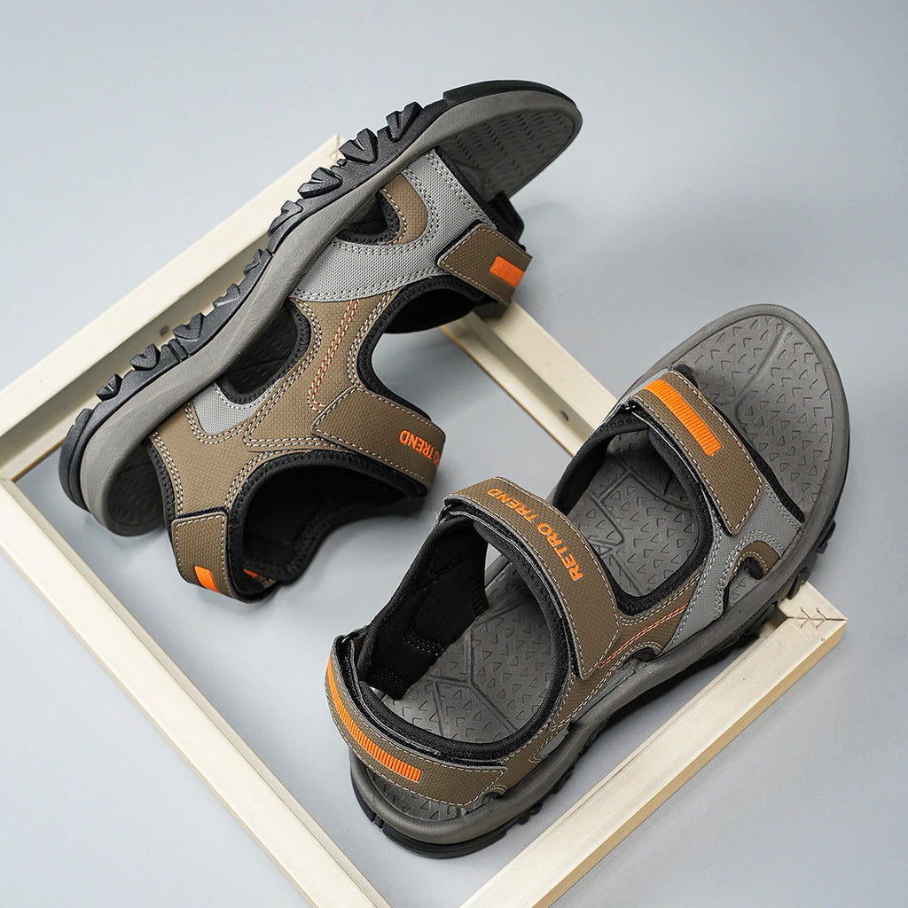 Summer New Sandals Men's Water Beach Breathable Quick Drying Shoes Comfortable Flat Bottom Non slip Sandals Driving Shoes - Sun Studio