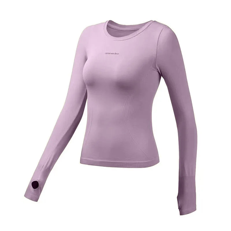 Fitness Tops Women Tight Sports Long Sleeve Yoga Clothing Running Training Clothes Gym Workout Shirt Comfortable Training Cloth - Sun Studio