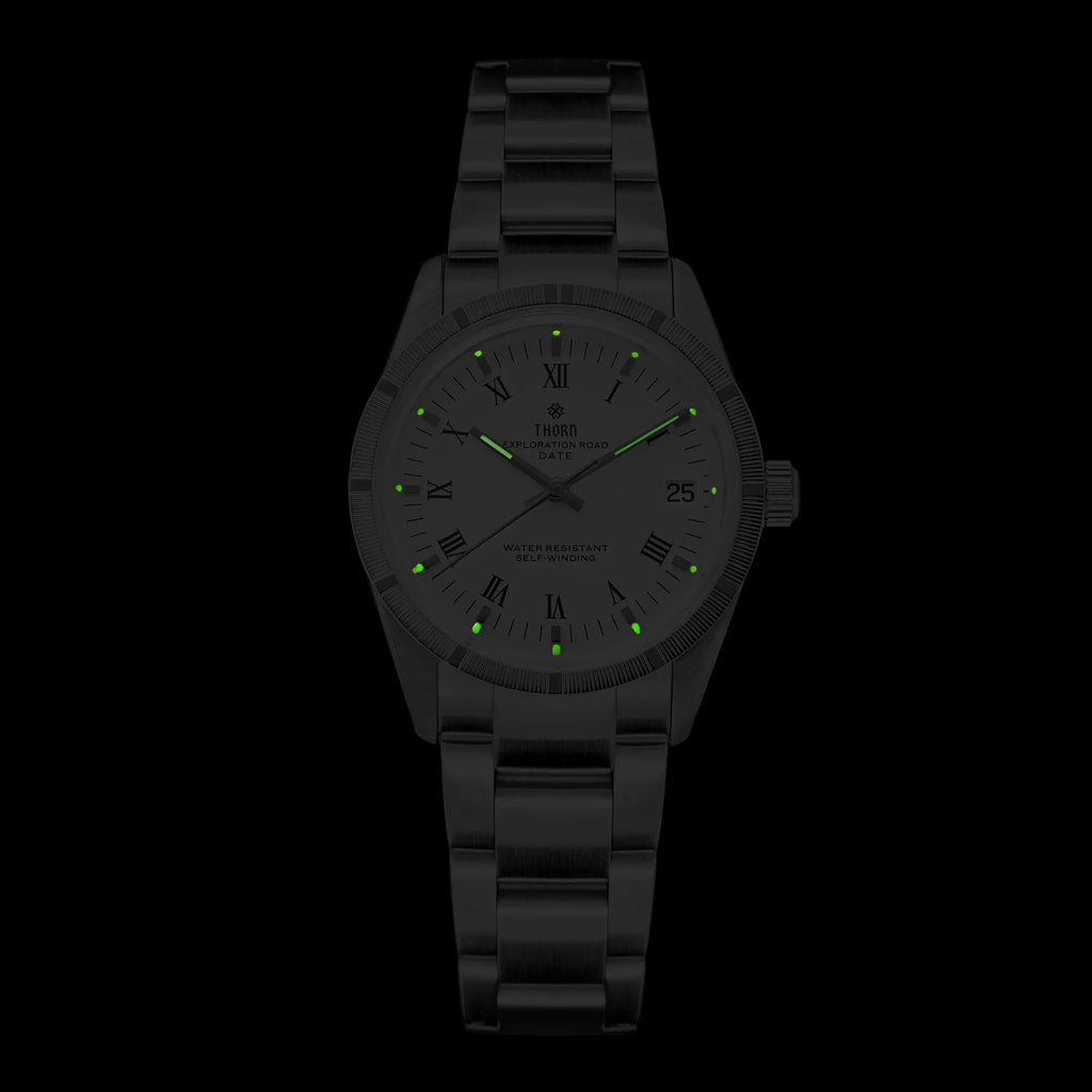 THORN T004 34mm Retro Men's Watch Automatic Movement Watch Hemisphere Sapphire Luminous 10Bar Waterproof Watches