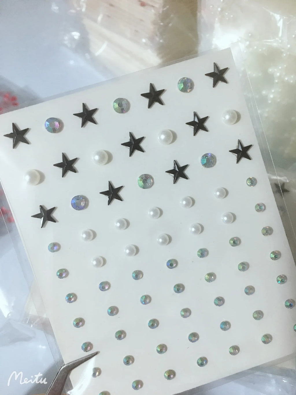 1 Pc Disposable Tattoo Stickers Face Jewelry Color Crystal Diamond DIY Eyes Face Body Waterproof Makeup Decorations Rhinestones