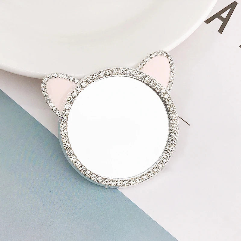Korean Cute Heart Flower Mirror Griptok Bracket For iPhone 15 14 Samsung Universal Phone Accessories Phone Holder Grip Tok Stand - Sun Studio