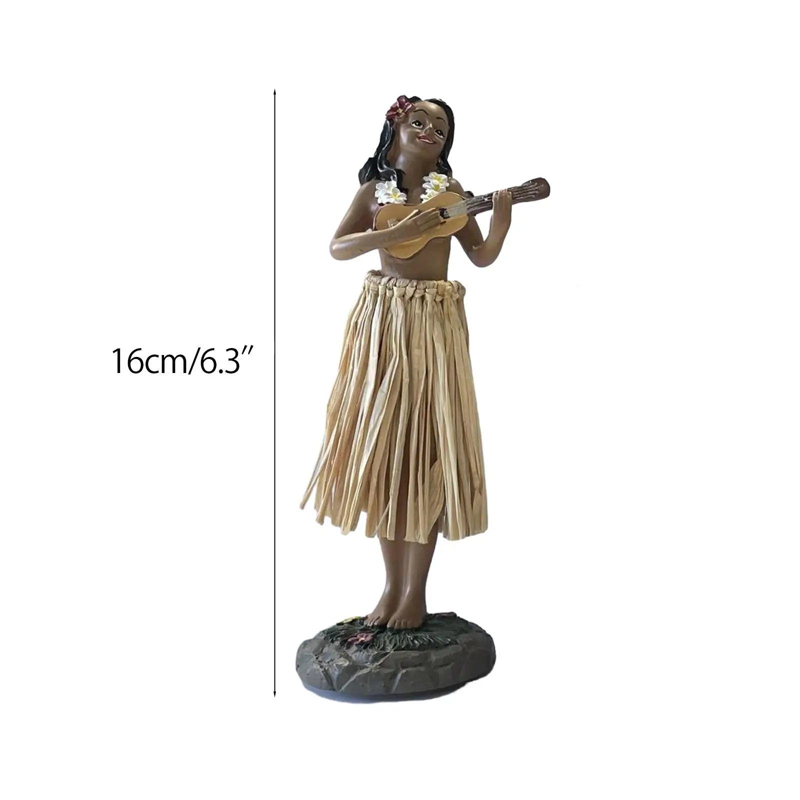 Hawaiian Hula Girl Dashboard Doll with Ukulele for Car Dashboard Collection Figurines Gifts Home Decor Mini Size Doll Dashboard - Sun Studio