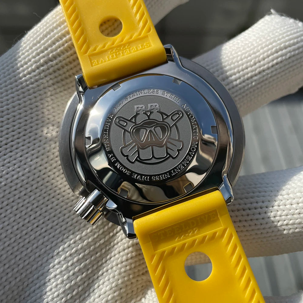STEELDIVE SD1975 Luxury Automatic Watches Men Dive Watch 30Bar Waterproof Luminous Clock Sapphire Mirror Mechanical Wristwatch - Sun Studio