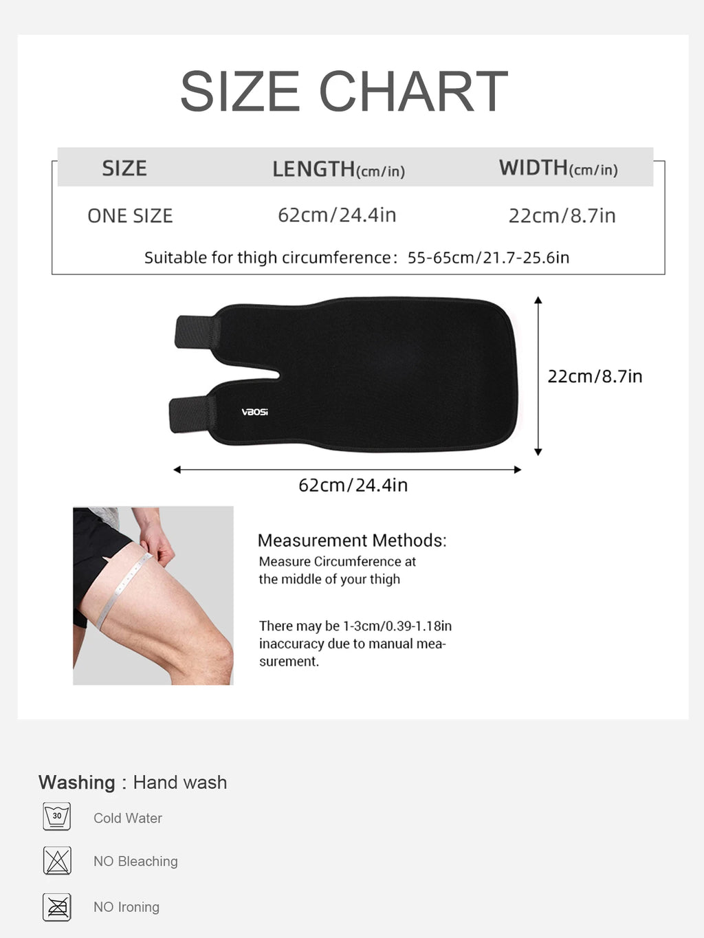 1 Pc Women Men Neoprene Adjustable Breathable Thigh Support Sleeve – One Size Fits All for Sports, Weightlifting, Squats & Badmi - Sun Studio