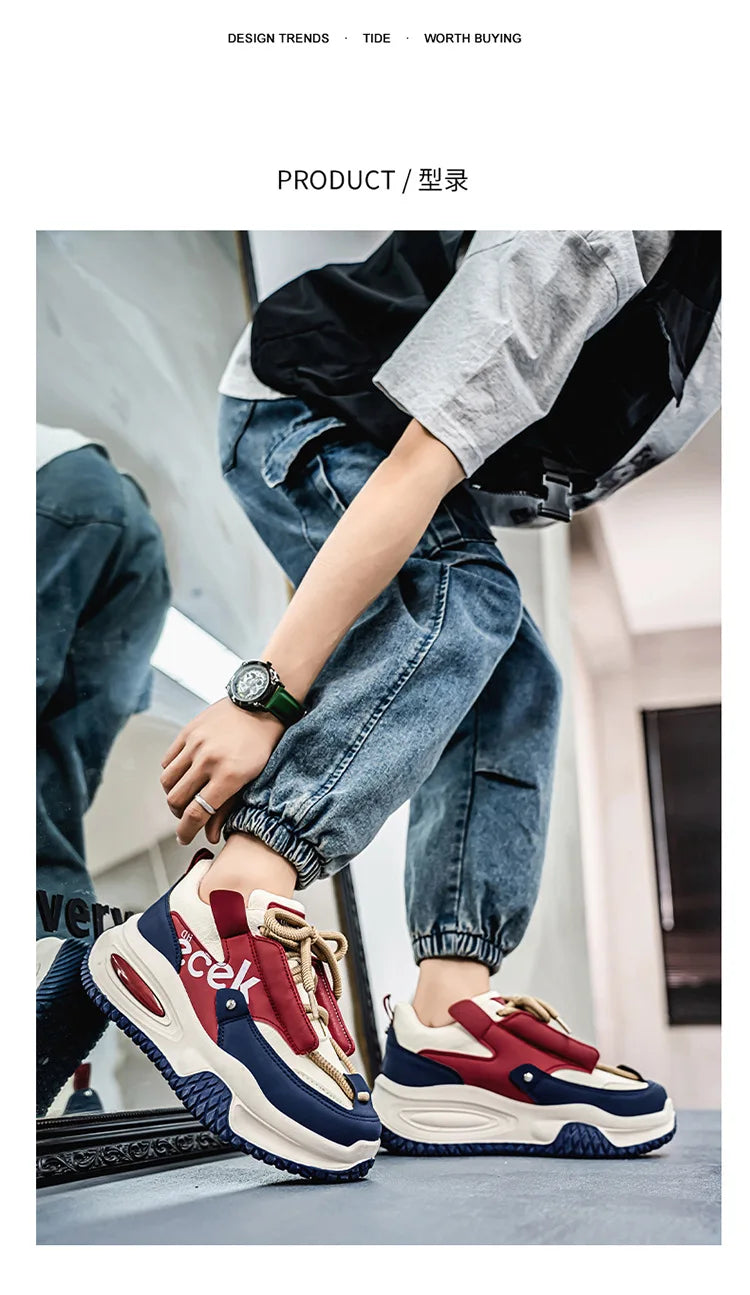 New Youth Thick Bottom Casual Sneakers Korean Edition Men's Versatile Breathable Running Shoes High Quality Zapatos para hombres - Sun Studio