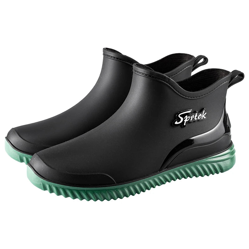 Couples Short Rain Shoes Fashion Light Waterproof Shoes Non-Slip Sports Korean Rain Boots