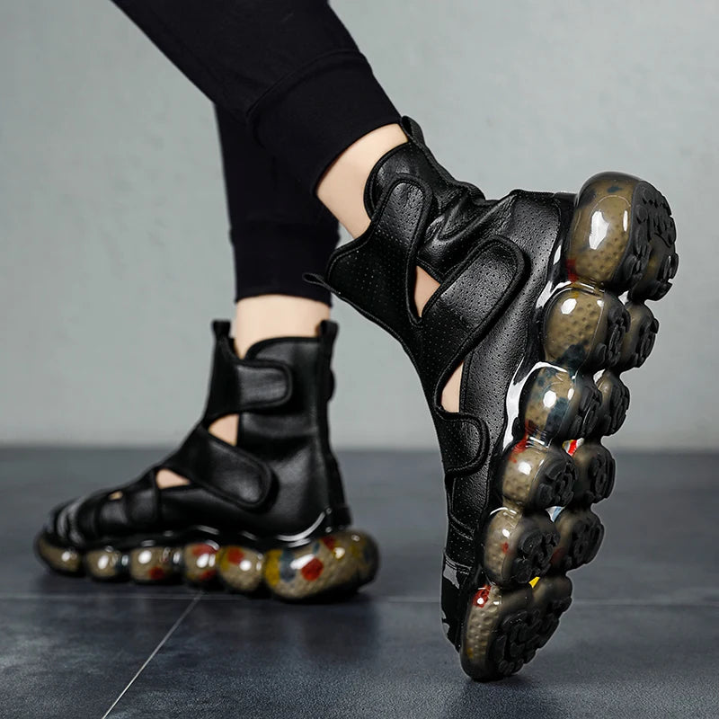 2023 Spring New Men's Casual Shoes Fashion Solid Color Shoes Outdoor Outsoles Breathable Light Comfortable High Top Man Sneakers - Sun Studio