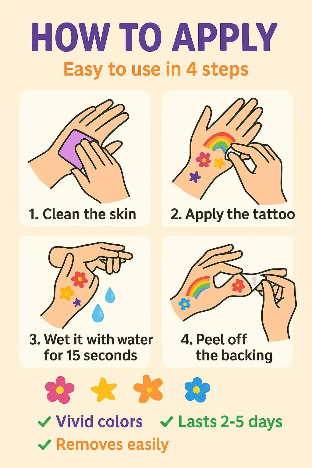 INKARTLINK Temporary Tattoo Stickers Waterproof Color Printing Art Style Temporary Tattoo Party Supplies DIY Stickers - Sun Studio