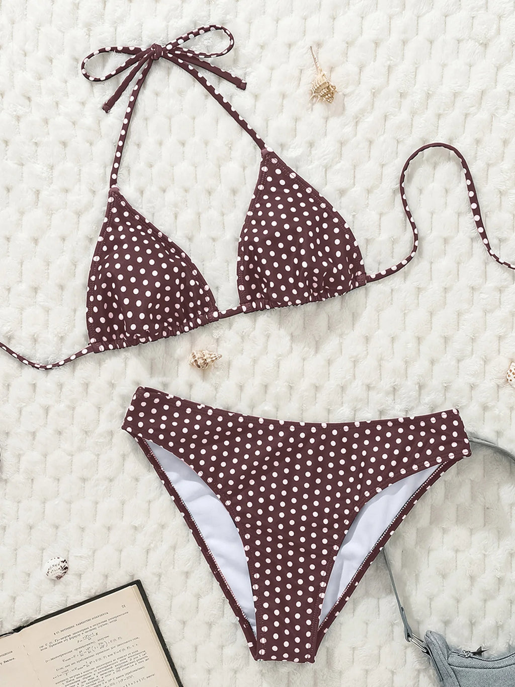 Sexy Black Polka Dot Print Bikini Set Women Halter Push Up Bra High Waist Swimsuit Bathing Suit Vacation Two Piece Swimwear 2026 - Sun Studio