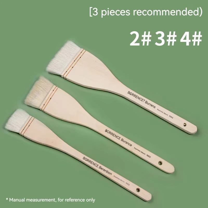 Borrence 1/2/3/5pcs Memory Nylon Paint Brushes Set for Acrylic Oil Drawing Watercolor Wooden Painting Brush Tools Art Supplies - Sun Studio