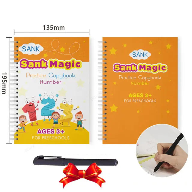 Free Shipping Reusable Montessori Toys French English Spanish Copybooks Pen Writing Sticker Magic Copybook for Calligraphy - Sun Studio