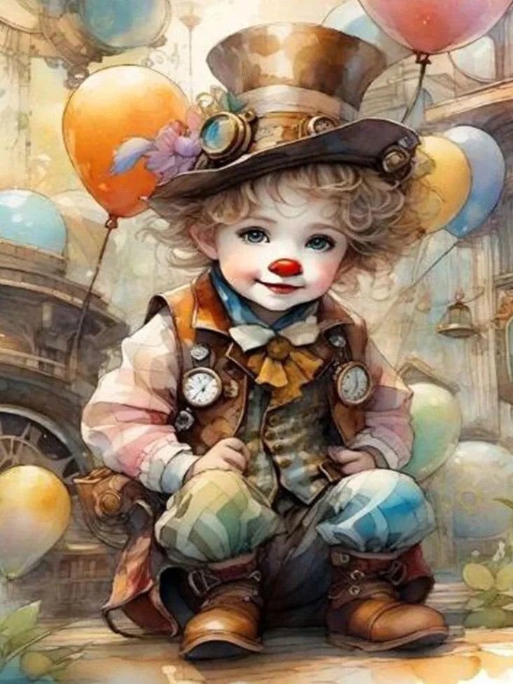 Huacan 5D DIY Diamond Painting Cartoon Diamond Embroidery Clown Cross Stitch Kit Rhinestone Pictures Home Decor - Sun Studio