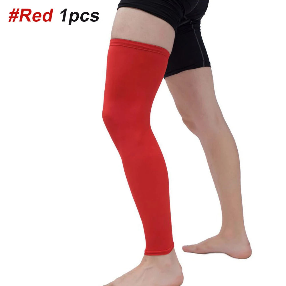 1Pcs Sports Compression Leg Sleeve Breathable Anti-UV Full Length Leg Sleeves for Men Women Football Backetball Cycling Climbing - Sun Studio