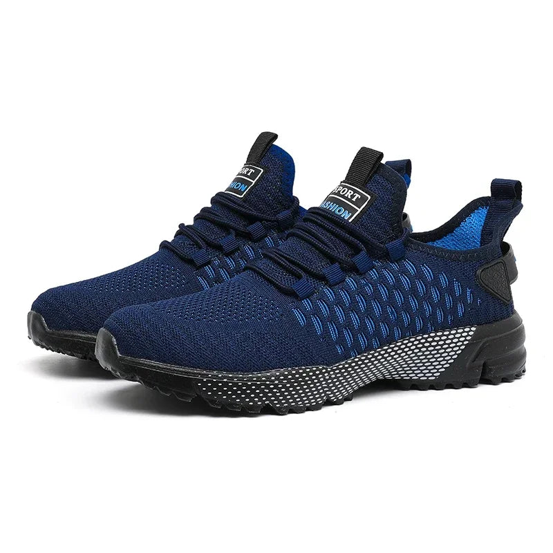 Men's Running Shoes Knitted Mesh Breathable Fashionable Casual Sneakers High-quality Anti Slip Fitness Tenis Masculino Sneakers - Sun Studio