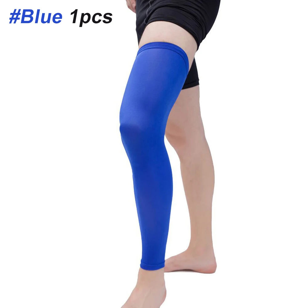 1Pcs Sports Compression Leg Sleeve Breathable Anti-UV Full Length Leg Sleeves for Men Women Football Backetball Cycling Climbing - Sun Studio