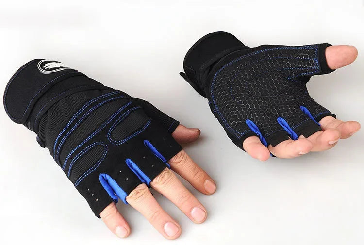 Gym Gloves for Men Women Fitness Weight Lifting Wristband Gloves Body Building Training Sports Exercise Cycling Glove Shockproof - Sun Studio