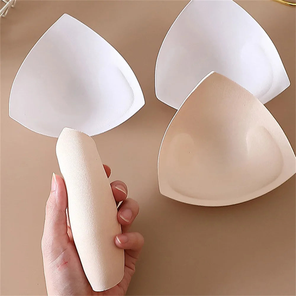 2 Pair Women Intimates Accessories Triangle Sponge Swimsuit Breast Push Up Padding Bra Foam Insert Cotton Chest Enhancers - Sun Studio