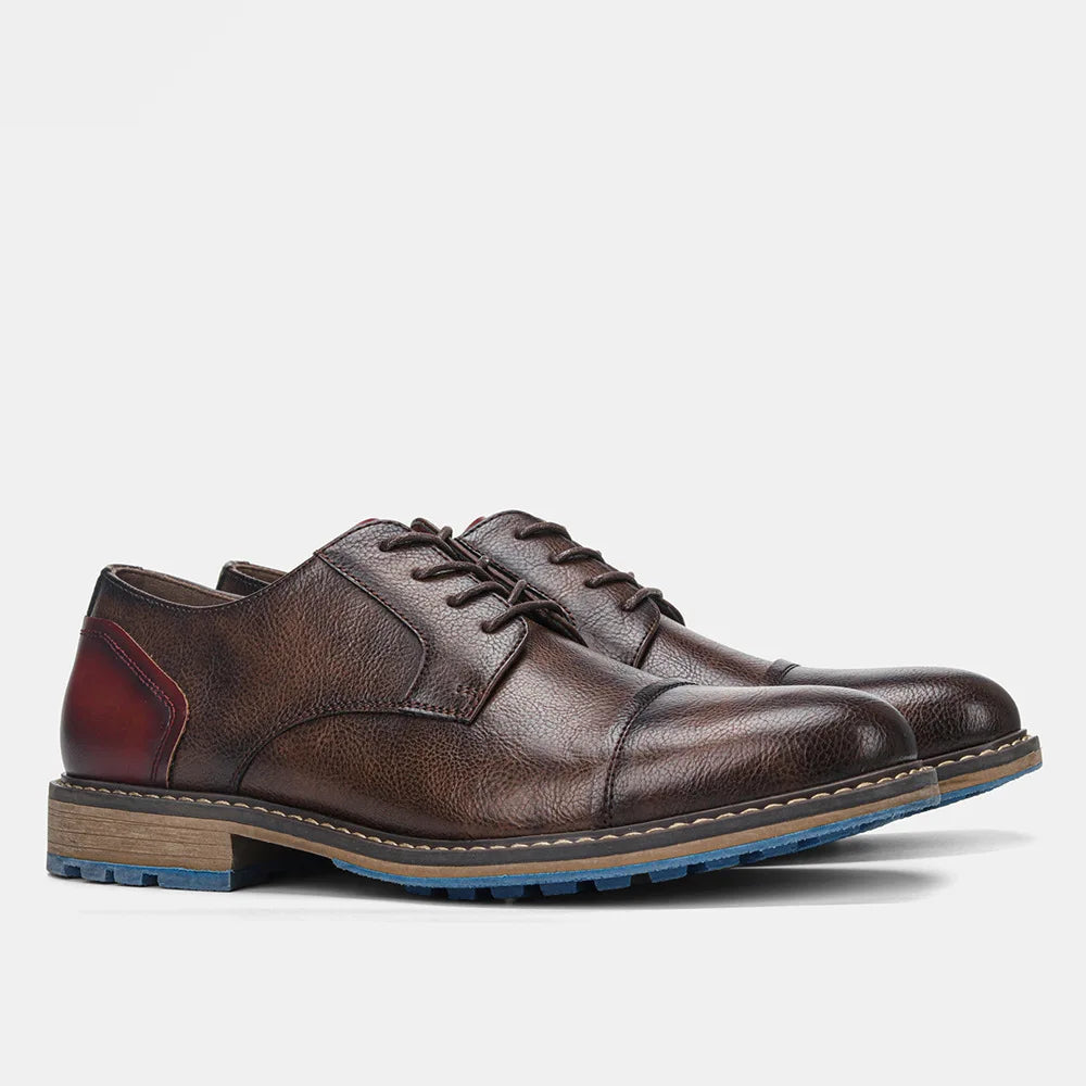 Business Men's Leather Shoes European American Casual Man Leather Shoe Retro Trend Men's Shoes Large Size Leather Shoes for Men - Sun Studio