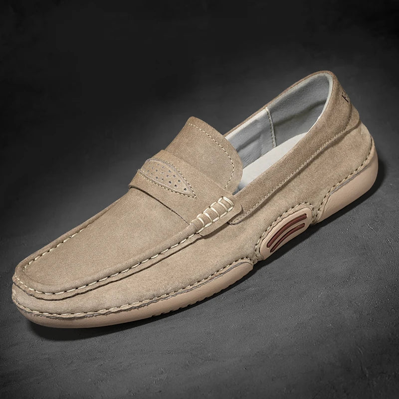 Quality Genuine Leather Shoes Men Loafers Slip On Soft Leather Casual Men Shoes Comfort Driving Shoes Men Flats Walking Footwear - Sun Studio