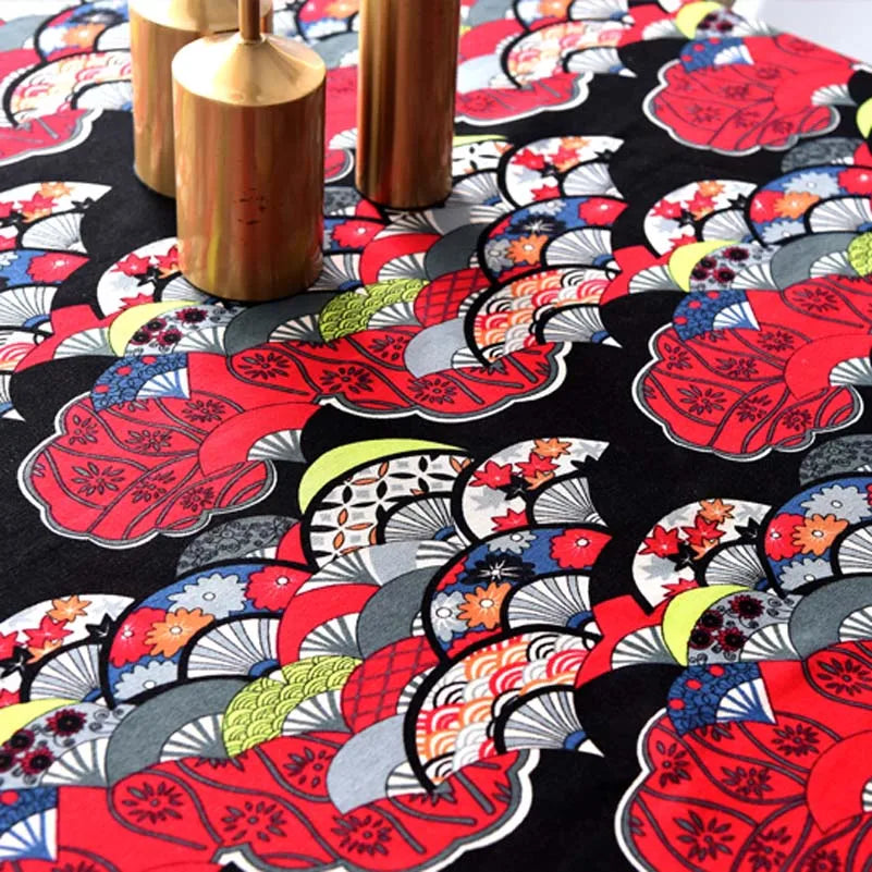 Bohemian Fabric Ethnic Vintage Retro Boho Printed Cotton Linen Home Decor Upholstery Textile
