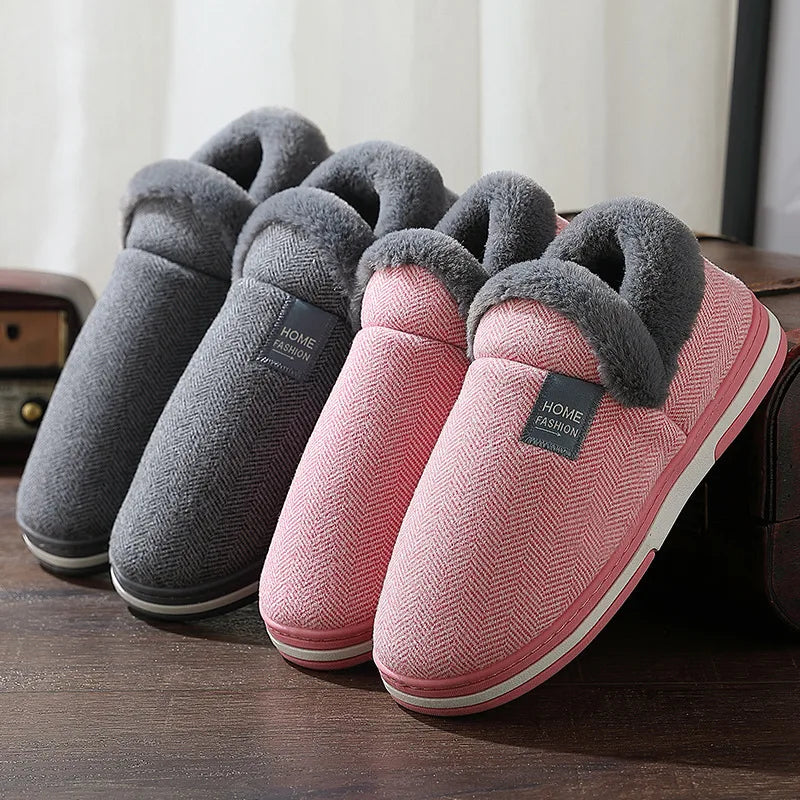 Big Size 48 49 Men Warm Home Slippers Winter Casual Shoes Women Soft Slides Couples Floor Slipper Indoor Bedroom Non Slip Flats - Sun Studio